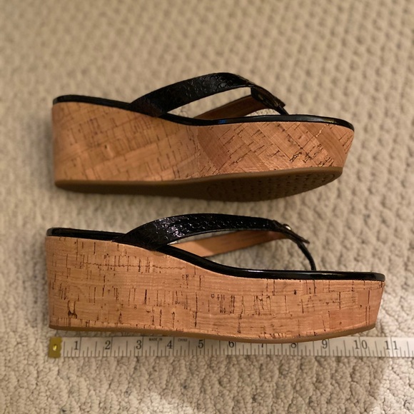 Coach Black Patent Leather Platform Sandals - Picture 3 of 7